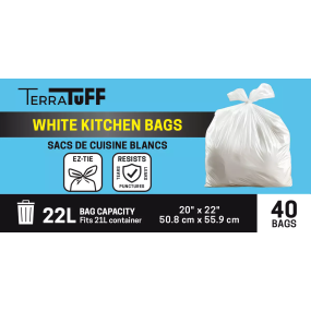 Kitchen Bag White Terratuff 40/Box