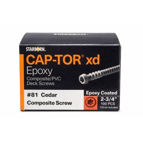 Screw Cap Tor Epoxy Coated Cedar 2-3/4" 100pk Starborn #81