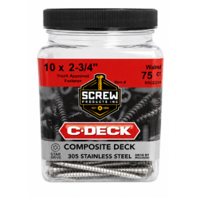 CD234WN75 SS #10x2-3/4" C-Deck Composite/Trex Screw Walnut (Toasted Sand) 75/Box