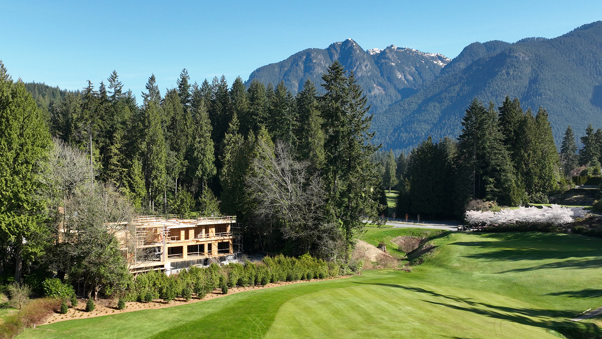 Custom home construction project near Capilano Golf Club in West Vancouver supplied by Standard Building Supplies